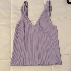 Purple Ribbed Tank Top